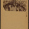 Bridges - Brooklyn Bridge - [View of the sightseeing public walking the length of Brooklyn Bridge during its construction.]