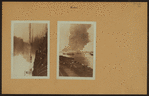 Fires - [Gulf Oil refinery fire in Bayonne, New Jersey, as seen from the Livingston Railroad Station.]