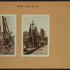 Fulton fish market in Manhattan - [Fishing nets being dried on vessels at docks.]