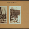 Fulton fish market in Manhattan - [Unloading fish from trawler Friars and boat Antonia.]