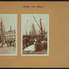 Fulton fish market docks in Manhattan - [Packing fish into barrels.]