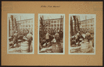 Fulton fish market docks in Manhattan - [Hoisting fish from schooner.]