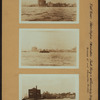 East River - Shore and skyline of lower Manhattan - South Ferry - Williamsburg Bridge - Broome Street - Manhattan Bridge.