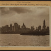 East River - Shore and skyline of lower Manhattan - South Ferry - Williamsburg Bridge - Peck Slip - Burling Slip.