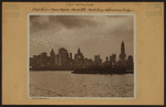 East River - Shore and skyline of lower Manhattan - South Ferry - Williamsburg Bridge - Peck Slip - Burling Slip.
