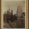 East River - shore and skyline ; South ferry ; Williamsburg bridge.