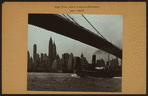 East River - Shore and skyline - Manhattan - [Outline of the Wall Street financial district.]