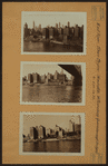 East River - Shore and skyline of Manhattan between East 53rd and 59th Streets - Williamsburg and Queensborough Bridges - [Chrysler Building; General Electric Company; Lincoln Building; New York Central Railroad Building; New York Steam Corporation; R.C.A. Building; River House; Waldorf-Astoria Hotel.]
