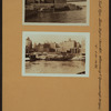 East River - Shore and skyline of Manhattan between East 54th and 55th Streets - [Sutton Place] - Williamsburg and Queensborough Bridges.