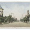 Cajon Street, showing four Churches, Redlands, Calif.