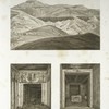 Thèbes, vue de la vallée des tombeaux; Thèbes, entrée du tombeau de Rhamsès-Meimoun; Thèbes, intèrieur du tombeau de Rhamsès VI