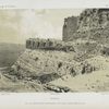Karak, vue du grand birket en-Naser et du fossé taillé dans le roc.