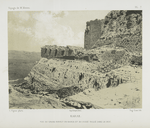 Karak, vue du grand birket en-Naser et du fossé taillé dans le roc.