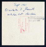 Elizabeth P. Barrett with her cat Houdini