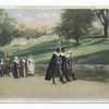 The Pilglim Procession-A Scene Daily Enacted during the Plymouth Tercentenary, Plymouth, Mass.