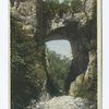 Natural Bridge, VA., Looking Up Stream, Height 215 Feet, Width 100 Feet, Span 90 Feet