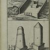 View of sepulchral monuments and detail of funerary towers