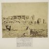 Karnac - partie extérieur du temple vue du nord (Thebes): The poem of Pen-ta-tour is on the right side of the wall which runs from left to right; the treaty of peace is on the left side of the wall of which the thickness only is seen