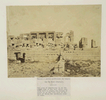 Karnac - partie extérieur du temple vue du nord (Thebes): The poem of Pen-ta-tour is on the right side of the wall which runs from left to right; the treaty of peace is on the left side of the wall of which the thickness only is seen