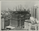 View of the building rising to about sixteen stories
