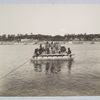 Men in uniform on a raft]