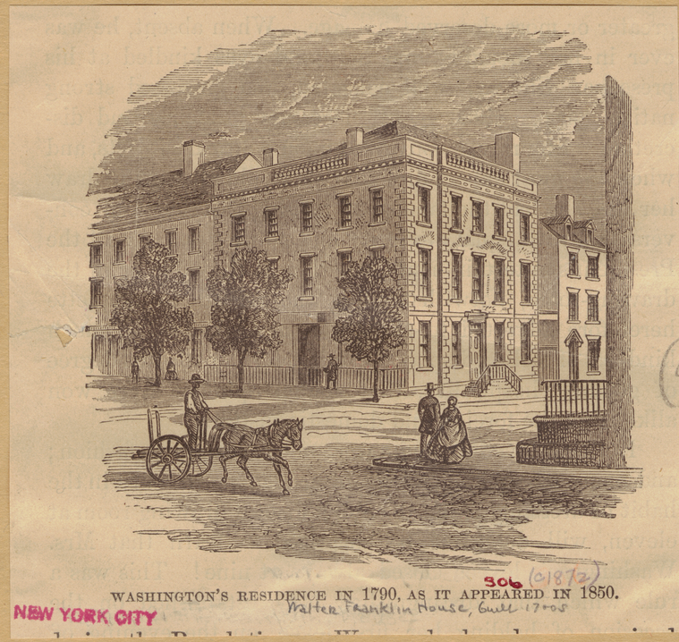 Washington's residence in 1790, as it appeared in 1850 NYPL Digital