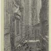 Broad and Wall Streets, New York, from the painting by Childe Hassam