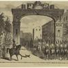 The triumphal arch erected in the eastern district of the city of Brooklyn on the occasion of the waterworks celebration
