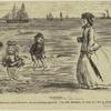 Children playing in ocean while governess watches, Coney Island
