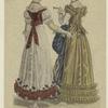 French women in long dresses, 1820