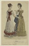 French women in long dresses, 1820