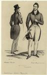 Men dressed in coats and hats, France, 1834