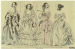 Women in ball dresses, United States, 1840