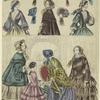 Women, a girl and bonnets, England, 1853