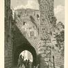 Masjed el Majahdin - Mosque of the Knights of the Crescent, Turkish Barracks, commonly called the Tower of Antonia. The cactus and caper-bush growing on the wall at right are especially characteristic of mural vegetation in Jerusalem