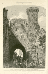 Masjed el Majahdin - Mosque of the Knights of the Crescent, Turkish Barracks, commonly called the Tower of Antonia. The cactus and caper-bush growing on the wall at right are especially characteristic of mural vegetation in Jerusalem