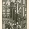 Interior of the Dome of the Rock showing a portion of the inner circle of piers and columns and the fine wrought-iron screen