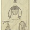 Lace cape ; Muslin and lace body ; Waistband and bag ; Coat body
