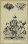 Black tulle pelerine, cape, and children's fashions for January