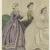Woman in wedding dress with other women in a room, United States, 1860s
