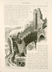 External stairway of a house at Bethlehem. Two women grinding corn on the stairs