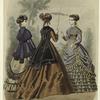 Women in dresses outdoors, England, 1868