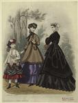 Women and a girl outdoors, England, 1868