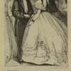 Men in suits, and woman in ballgown, 1860s