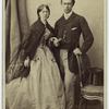 Man and woman posing for a portrait, France, 1860s