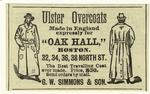 Ulster overcoats made in England expressly for "Oak Hall," Boston