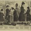Children wearing coats outdoors, United States, 1877