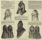 Winter coat for girl of three (front and back), double-breasted bodice, Russian paletot for boy of six, winter paletot, and paletot with sailor collar for girl of six