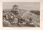 Ruins on the summit of Mount Gerizim, on the site of the Samaritan temple. In the distance, on the right, the snow-covered peaks of Mount Hermon are visible