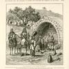 The Fountain of the Virgin, Nazareth, on the eastern side of the town. A Bedouin sheikh with his attendant in the foreground carrying long tufted spears. Women filling water-jars and cleansing their garments by soaking and beating them with strong bats made of wood.